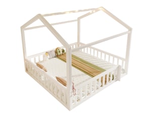 Lit cabane 2x90x190 cm EVRYAE    coloris blanc