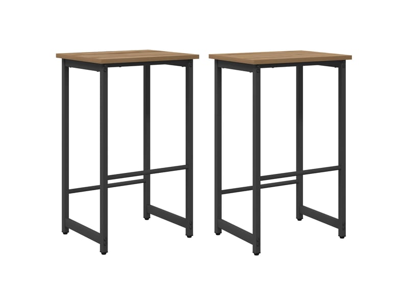  Lot de 2 tabouret de bar, chaise de bar chêne artisanal 40x32x64 cm shl40345  - Conforama A