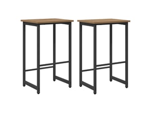 Lot de 2 tabouret de bar, chaise de bar chêne artisanal 40x32x64 cm shl40345