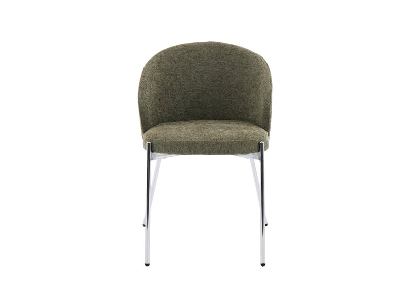  Lot de 2 chaises bois de peuplier teinté noyer. Acier chromé et tissu texturé kaki - paul  - Conforama E