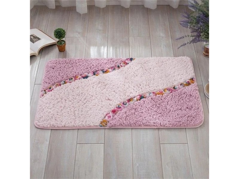  Tapis de bain en microfibre, motif floral - 40 x 60 cm  - Conforama B