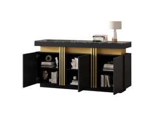 Buffet 3 porte(s)   PEXCHO  - 140 cm coloris noir 