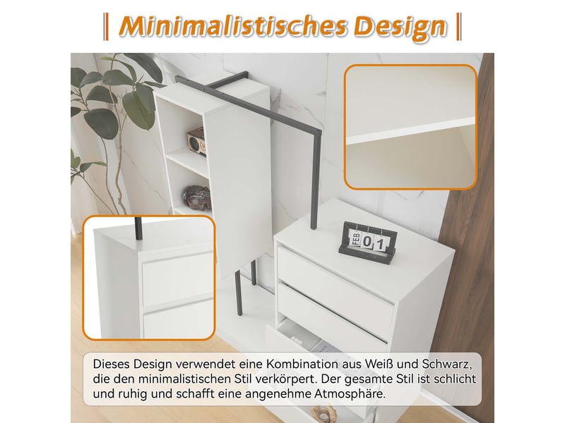  Commode armoire blanche multifonction – rangement chambre et penderie  - Conforama D