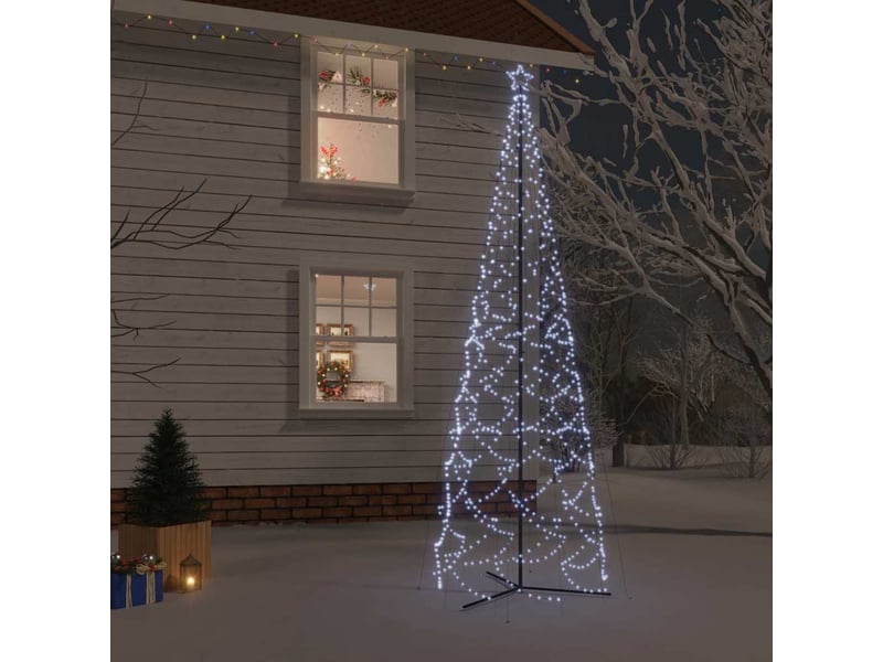  Sapin de noël - arbre de noël cône 1400 led blanc froid 160x500 cm  - Conforama B