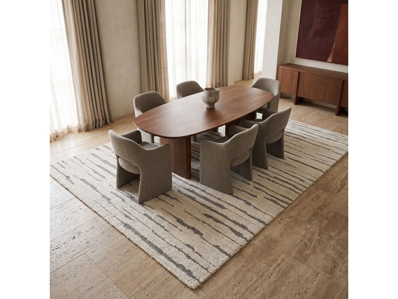  Tapis doux moderne à relief écru et gris beige 160x230  - Conforama R