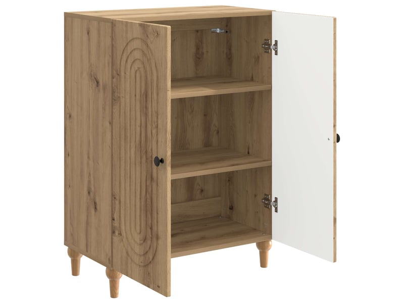  Buffet - bahut - meuble de rangement chêne artisanal 66 x 34,5 x 90 cm bois d'ingénierie  - Conforama E