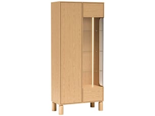 Vitrine coloris bois clair 11 étagère(s) SELSEY Sanden - 89 cmx197 cm
