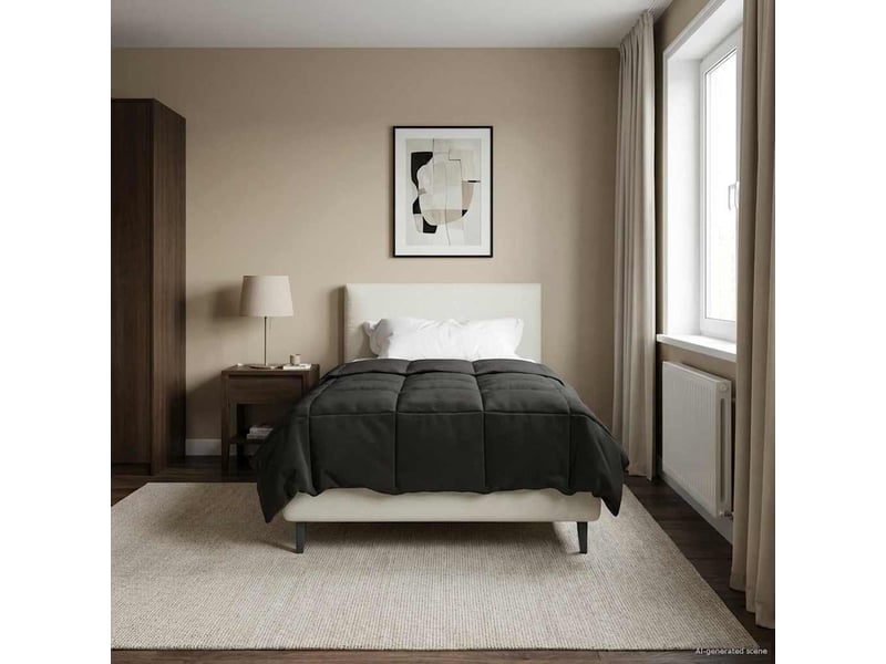  Couette - duvet d'été 135 x 200 cm été 200 gsm anthracite respirant  - Conforama D
