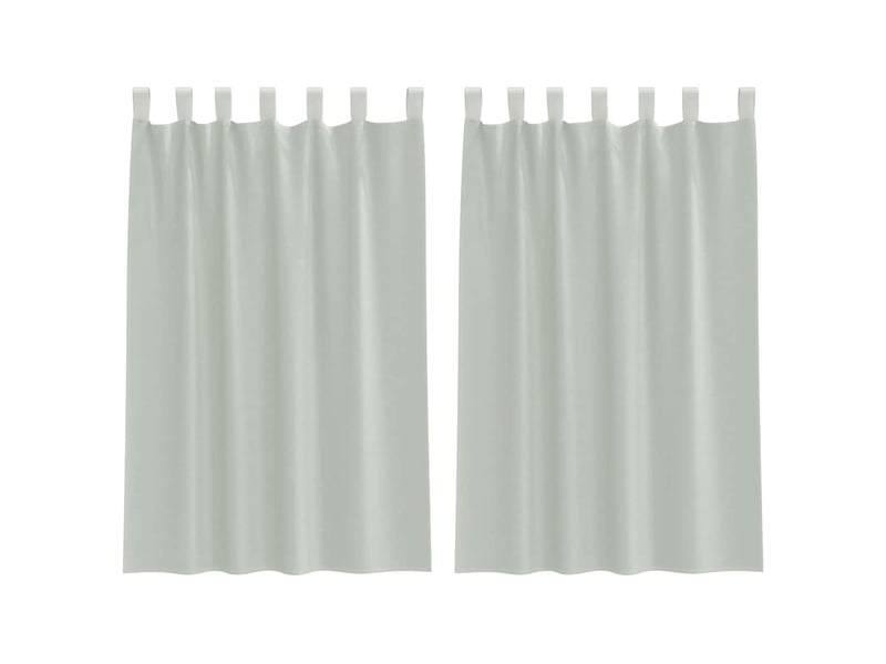  Lot de 2 rideaux en voile, voilages avec boucles gris clair 140x175 cm cf44297  - Conforama A