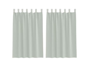 Lot de 2 rideaux en voile, voilages avec boucles gris clair 140x175 cm cf44297