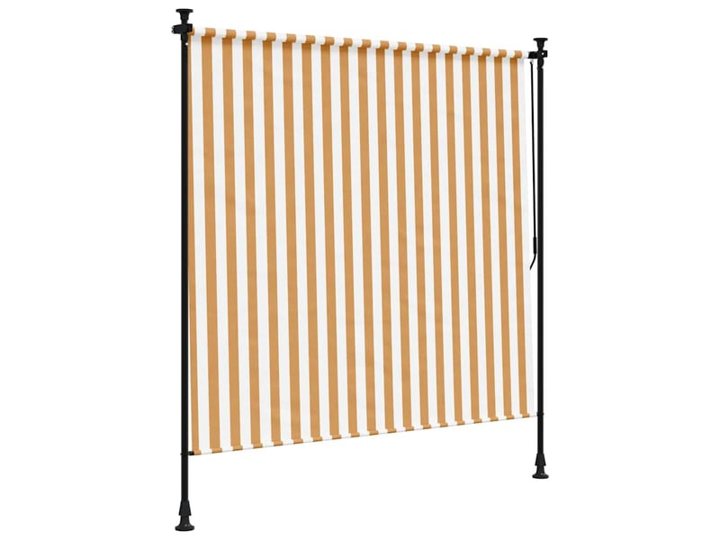  Store enrouleur, store roulant d'extérieur orange et blanc 150x270cm tissu acier cf47436  - Conforama E
