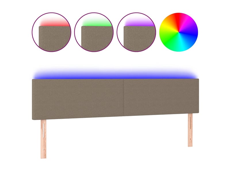  Tête de lit à led, décoration murale taupe 160x5x7888 cm tissu shl8181  - Conforama A