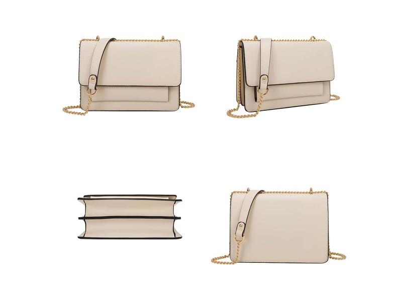 Sac bandoulière pour femme avec chaîne dorée et rabat à poche frontale gallantry beige CHIC-16871-BG - Conforama C
