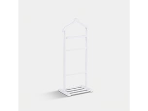 Valet de chambre en bois avec armoire simple beta single - blanc