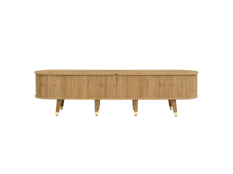 Meuble tv avec portes coulissantes, 175 cm, effet bois  - Conforama E