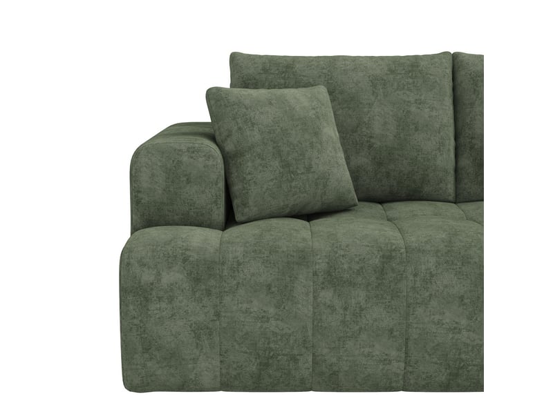  Canapé d'angle moderne ,3 places,sans structure, en chenille ,244x136x79cm,vert  - Conforama E