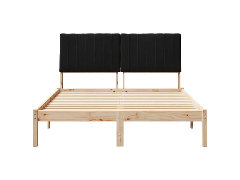 Lit double- lit adulte - cadre de lit avec tête de lit marron 135 x 190 cm pin massif - Conforama D