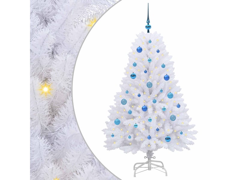  Sapin de noël - arbre de noël artificiel à branches articulées blanc 150 cm  - Conforama A
