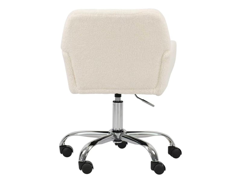  Chaise de bureau en fausse fourrure réglable en hauteur et pivotante avec pieds dorés pour chambre 53x53x55cm  - Conforama W