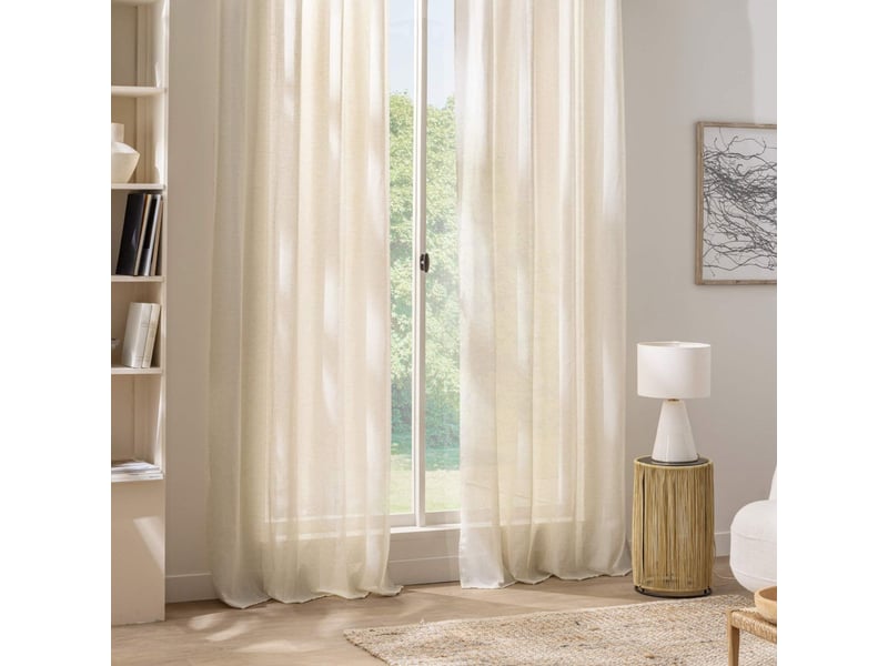  Rideau voilage à œillets sanya 140x280cm naturel  - Conforama D