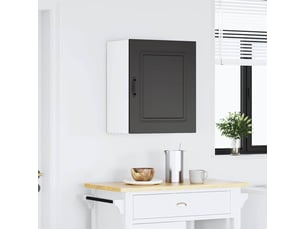 Meuble de rangement, armoire murale de cuisine kalmar en bois d'ingénierie noir