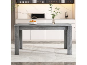 Table à manger rectangulaire 128x65cm style moderne effet béton, 4 pieds robustes, table bois chêne design contemporain pour salle à manger
