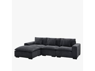 Canapé d'angle modulable et réversible en tissu gris foncé