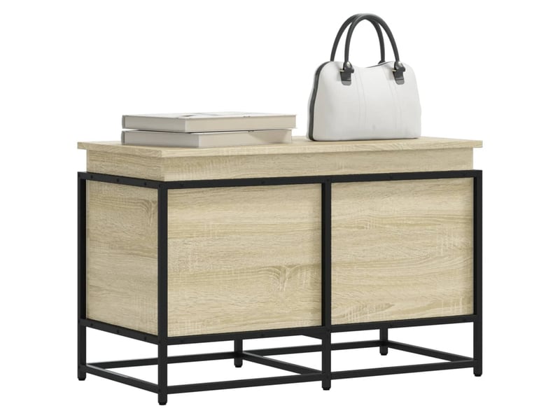 Boîte de rangement, coffre de rangement avec couvercle chêne sonoma bois ingénierie shl406 - Conforama B