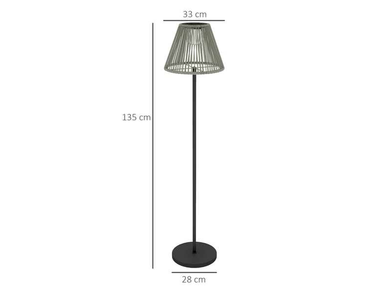  Lampe solaire d'extérieur 33x135 cm à capteur lumineux métal gris  - Conforama E