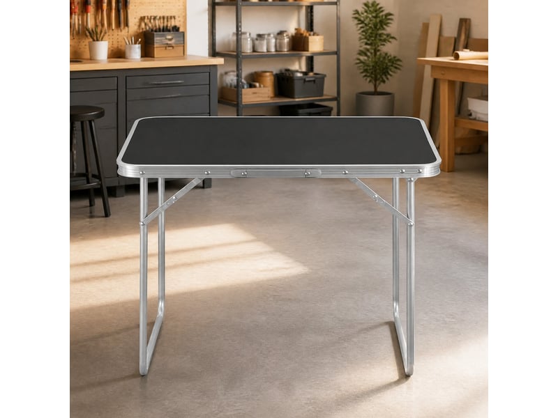  Table de jardin bistrot pliante avec pieds repliables et poignée de transport, pour camping, noir, 70 × 50 × 60 cm  - Conforama C