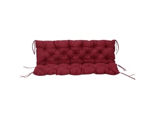 Coussin de banc 3 places 150x98x8 cm avec 6 liens rouge