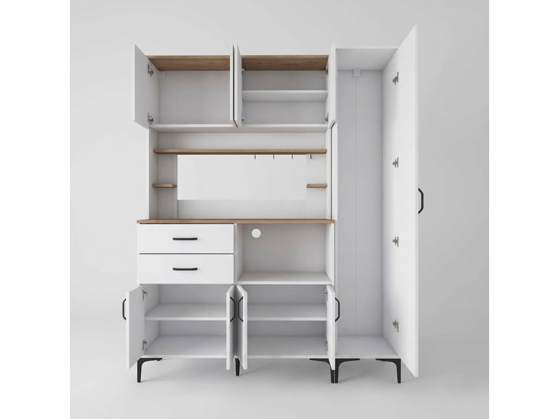 Buffet de cuisine garde-manger multifonction avec tiroirs salinas - Conforama C