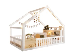 Lit cabane 140x190 cm coloris blanc