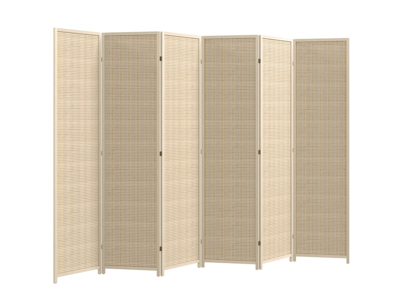  Paravent en bois séparateur de pièce closion de séparation pliable 6 panneaux 270 x 180 cm bois naturel  - Conforama A