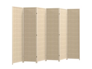 Paravent en bois séparateur de pièce closion de séparation pliable 6 panneaux 270 x 180 cm bois naturel