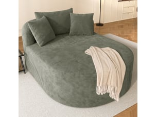 Fauteuil relax ovale en cordon vert, sans montage, assise profonde 122 cm homvra