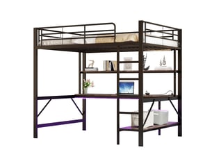 Lit mezzanine 140x200 cm <strong></strong>  <strong></strong> coloris noir