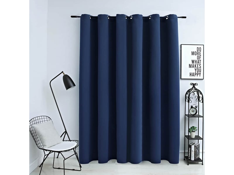  Rideau occultant, rideau black-out avec anneaux en métal bleu 290x245 cm cf43947  - Conforama B