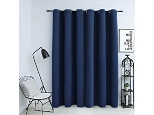 Rideau occultant, rideau black-out avec anneaux en métal bleu 290x245 cm cf43947