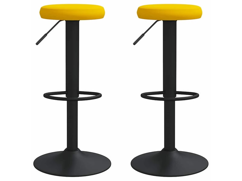 Lot de 2 tabouret de bar, chaise de bar jaune moutarde velours shl35924  - Conforama A