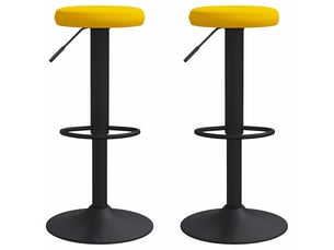 Lot de 2 tabouret de bar, chaise de bar jaune moutarde velours shl35924