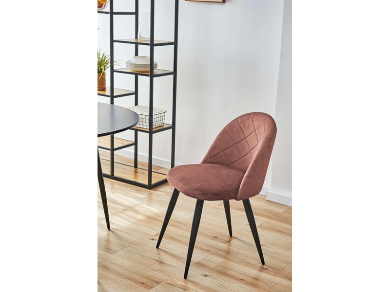  Lot de 2 chaises matelassées de salle à manger en velours akord sj.077 rose 2x SJ.077 - Conforama D
