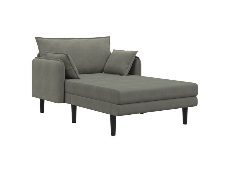  Vidaxl grande méridienne gris clair tissu en velours côtelé  - Conforama D
