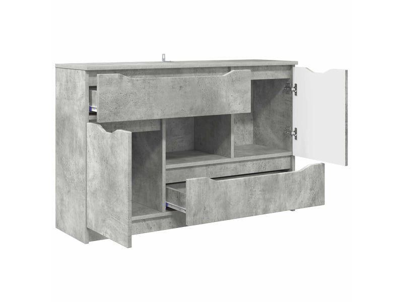  Buffet - bahut - meuble de rangement gris béton 100 x 30 x 65,6 bois d'ingénierie  - Conforama E