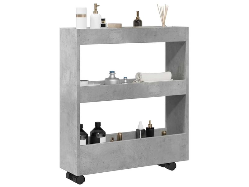  Chariot de rangement étroit pour bureau 3 niveaux gris béton shl71302  - Conforama B