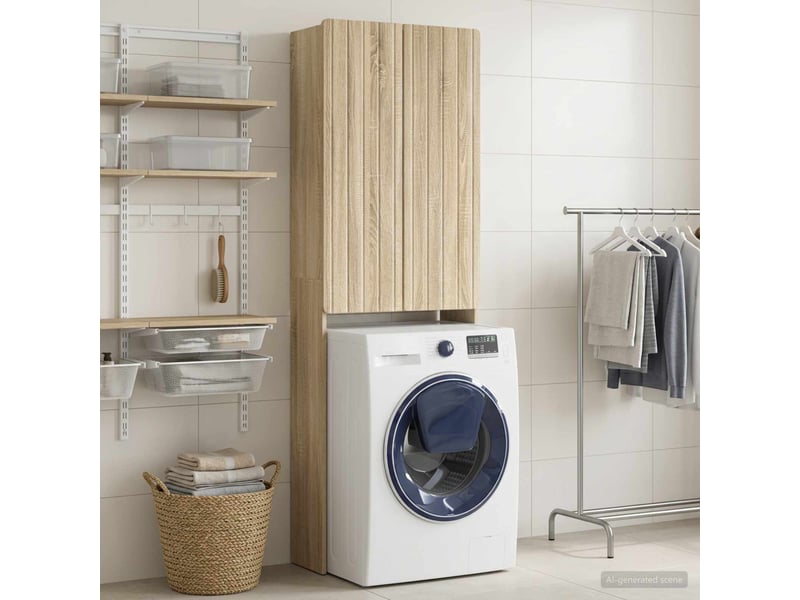  Armoire de toilette, meuble de toilette zwolle chêne sonoma 66x25.5x190 cm  - Conforama C