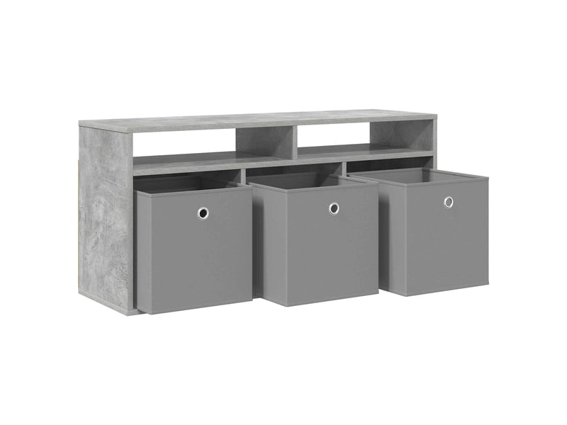  Armoire de rangement bureau avec tiroir gris béton 102x32x48,5 cm  - Conforama E
