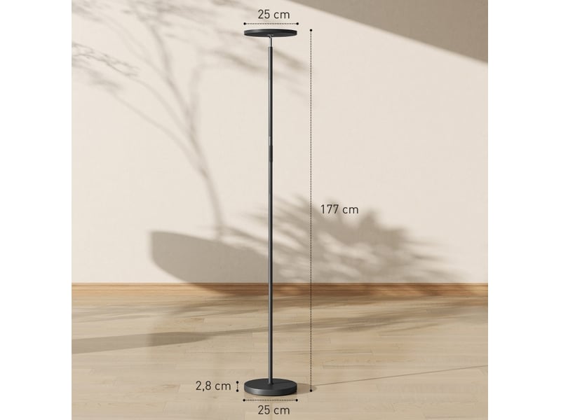  Lampadaire led rgb dimmable 2700 lm avec télécommande et tête orientable noir  - Conforama C