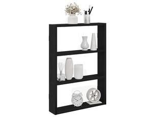 Étagère flottante, etagère murale, étagère suspendue noir 43x9x60 cm bois d'ingénierie cf42586