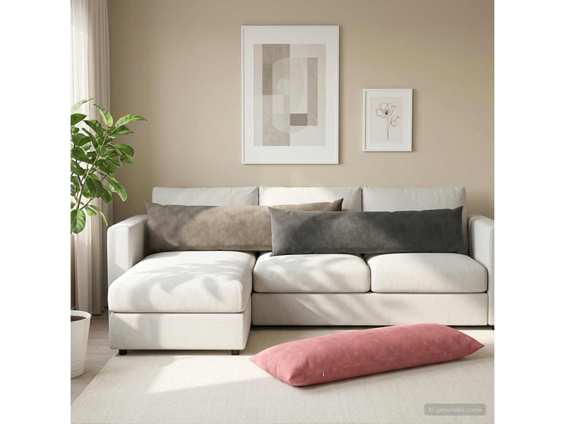  Lot de 2 coussins avec oreiller, coussins décoratifs heerlen gris foncé velours cf50493  - Conforama B